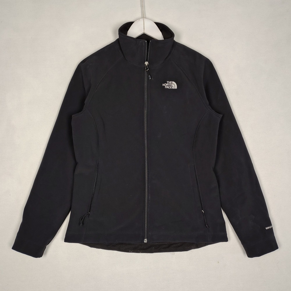 The North Face Womens WindWall Softshell Jacket Black Full Zip Fleece Lined M